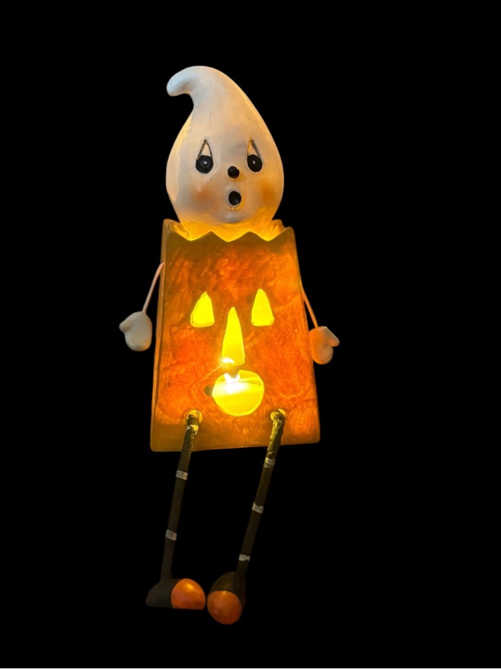 JOHANNA PARKERβGhost Candy Bag Jack-O-Lantern Light Up Shelf Sitter